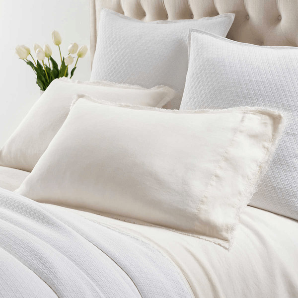 Faye Linen Dove White Sheet Set | Annie Selke