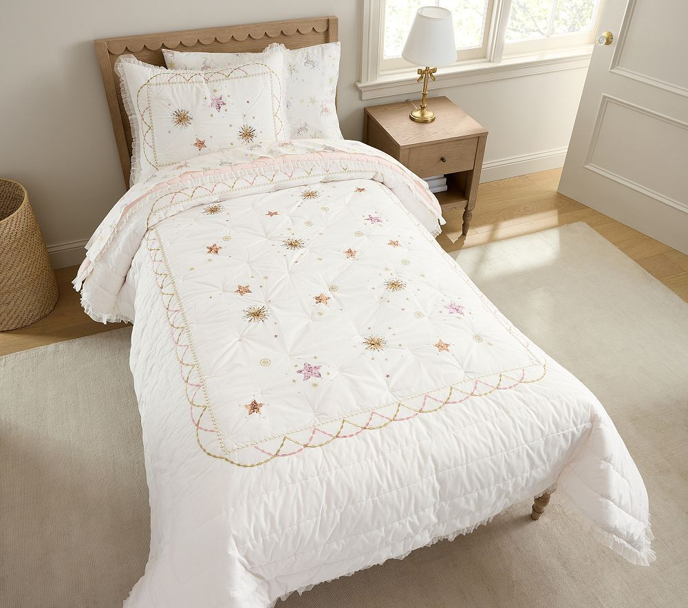 Tutu du Monde Sequin Stars Quilt & Shams | Pottery Barn Kids