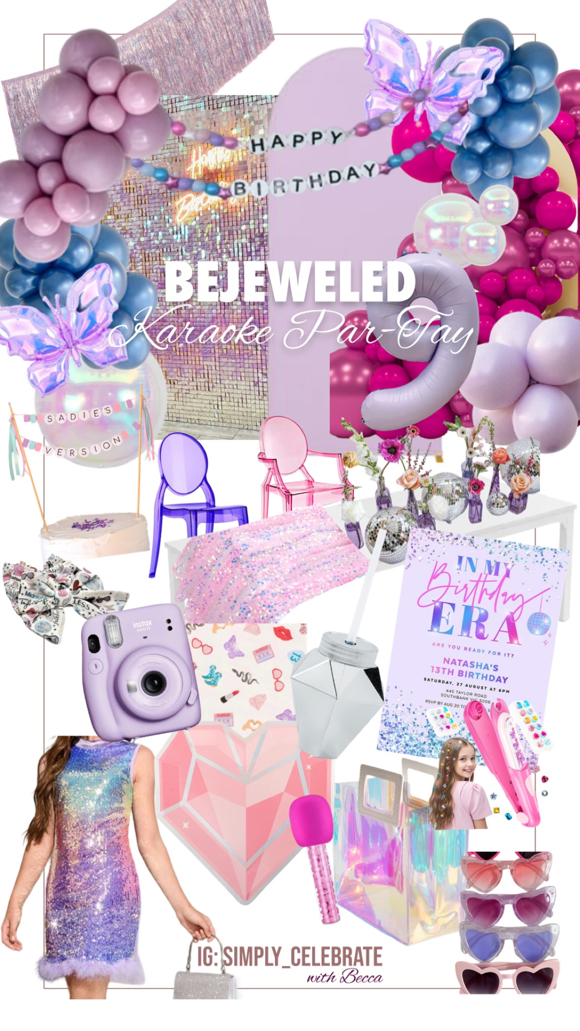 The design plan from Jenna’s Bejeweled Taylor Swift Karaoke party! It’s so rewarding to see the vision come to life 🫶🏻✨ 
See my other posts for additional details on all the supplies! 🦋
🫶🏻Becca 

#LTKparties #LTKkids #LTKfamily