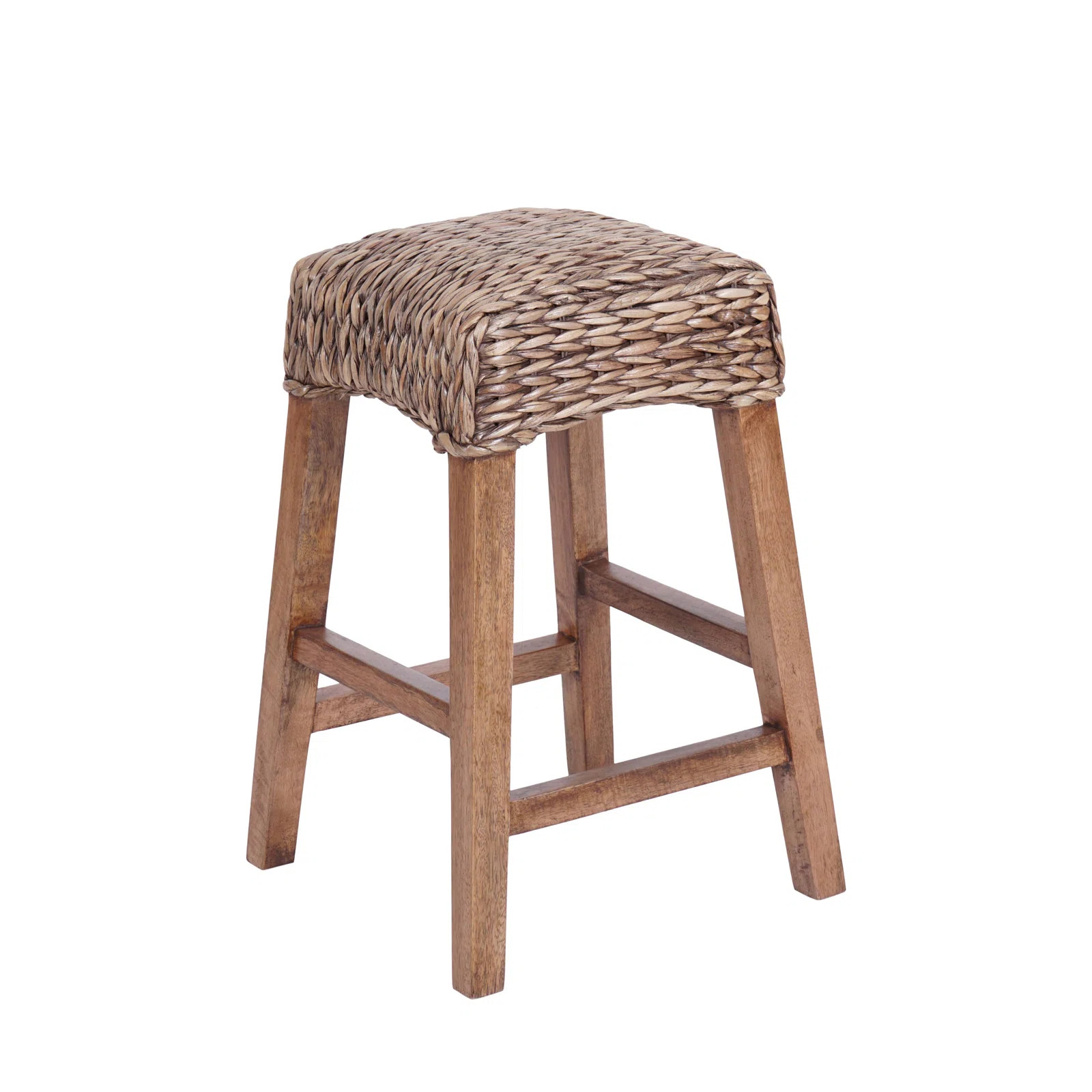 Red Barrel Studio® Maui 25.5" Rustic Bohemian Hyacinth/Wood Backless Counter Stool "& Reviews" |... | Wayfair North America