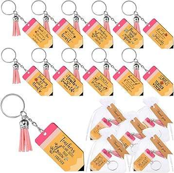 60 Pcs Teacher Appreciation Gifts Bulk for Women Include 20 Teacher Pencil Keychains 20 Thank You... | Amazon (US)