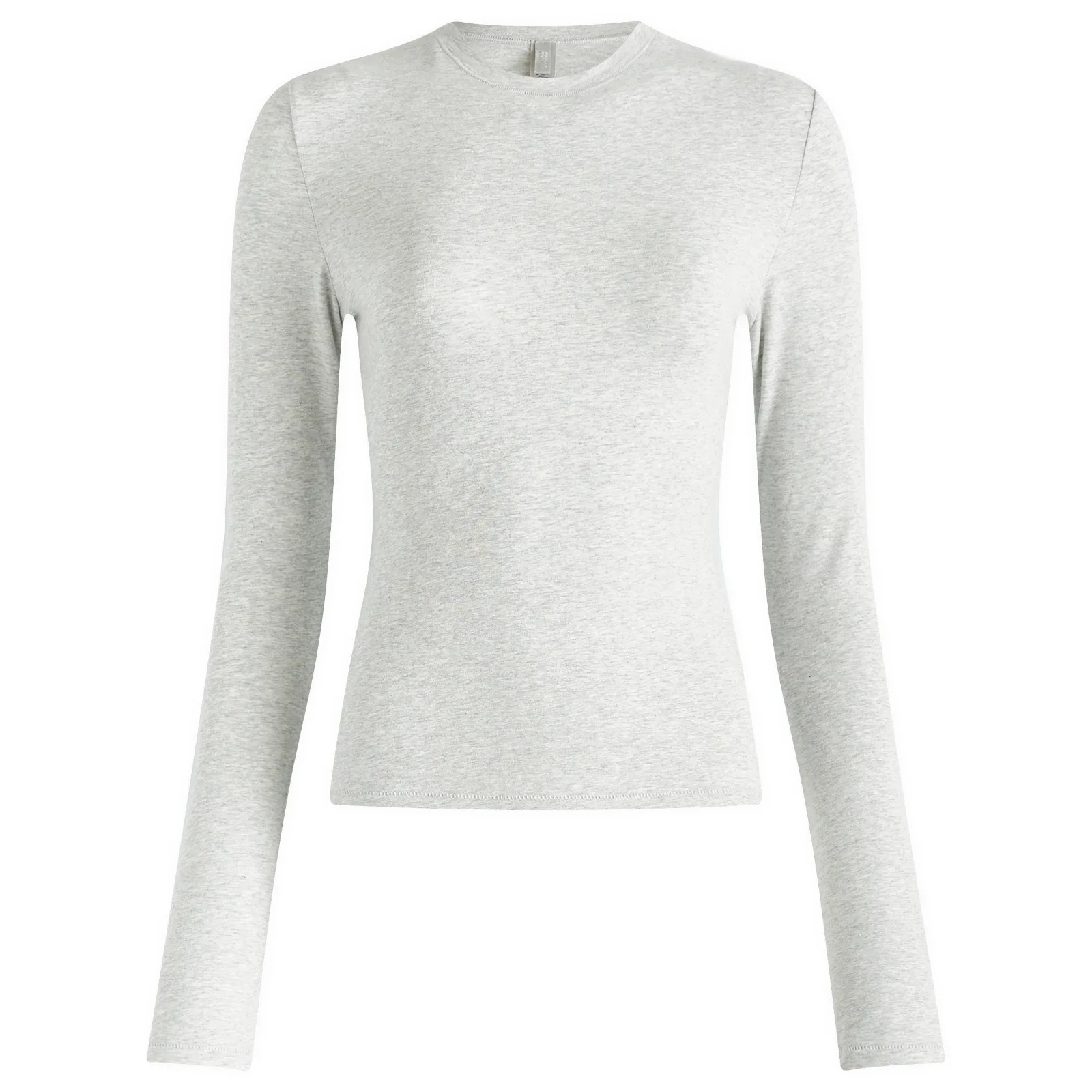 SKIMS Women's Cotton Jersey Long Sleeve T-Shirt in Light Heather Grey, Size Medium | END. Clothing