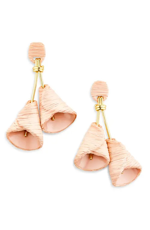 Lele Sadoughi Raffia Calla Lily Drop Earrings in Natural at Nordstrom | Nordstrom