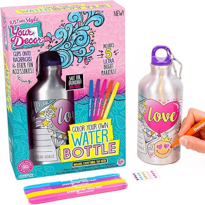 Just My Style Your Decor Color Your Own Water Bottle By Horizon Group Usa, DIY Bottle Coloring Cr... | Amazon (US)