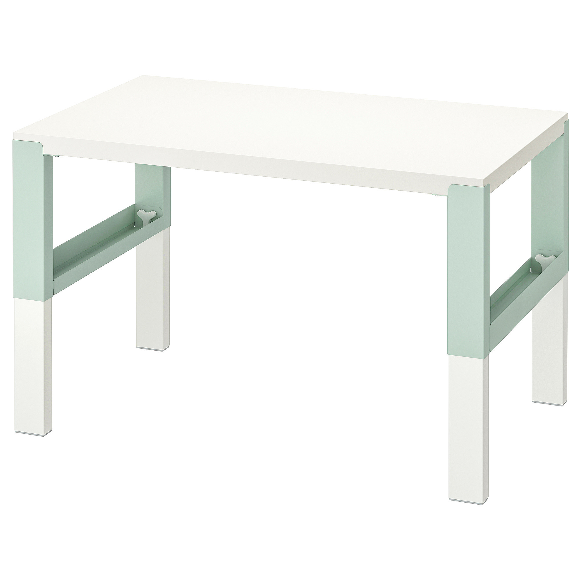 PÅHL Desk, height adjustable white/light green, 37 3/4x22 7/8 " | IKEA US