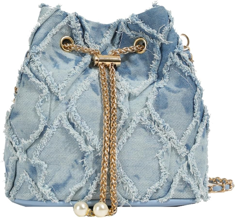 Denim Hobo Bucket Bag Handbag for Women | Amazon (US)