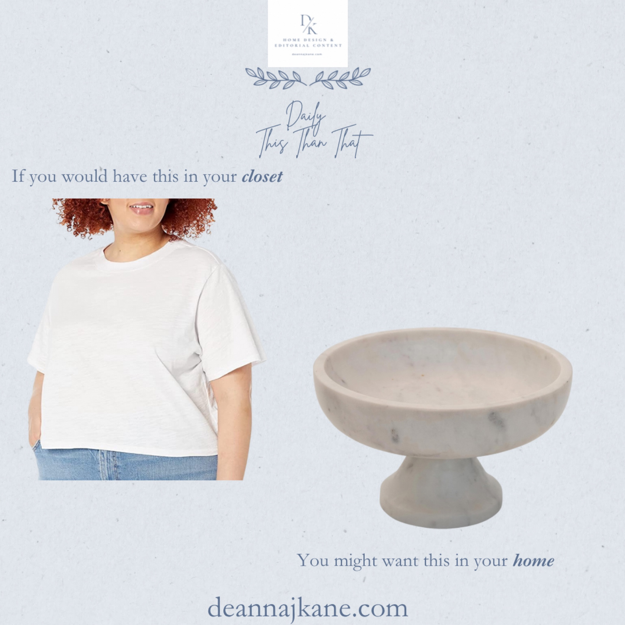 If you would wear this cropped, boxy white tee, you might want this marble pedestal bowl in your home  

#LTKHome