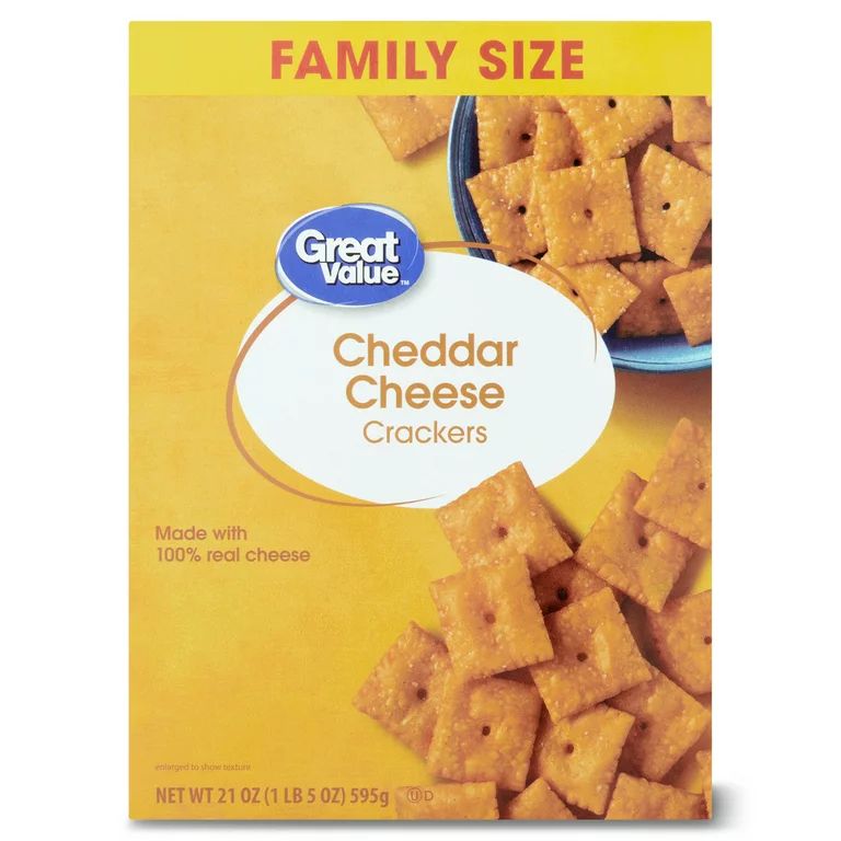 Great Value Family Size Cheddar Cheese Crackers, Family Size, 21 oz | Walmart (US)