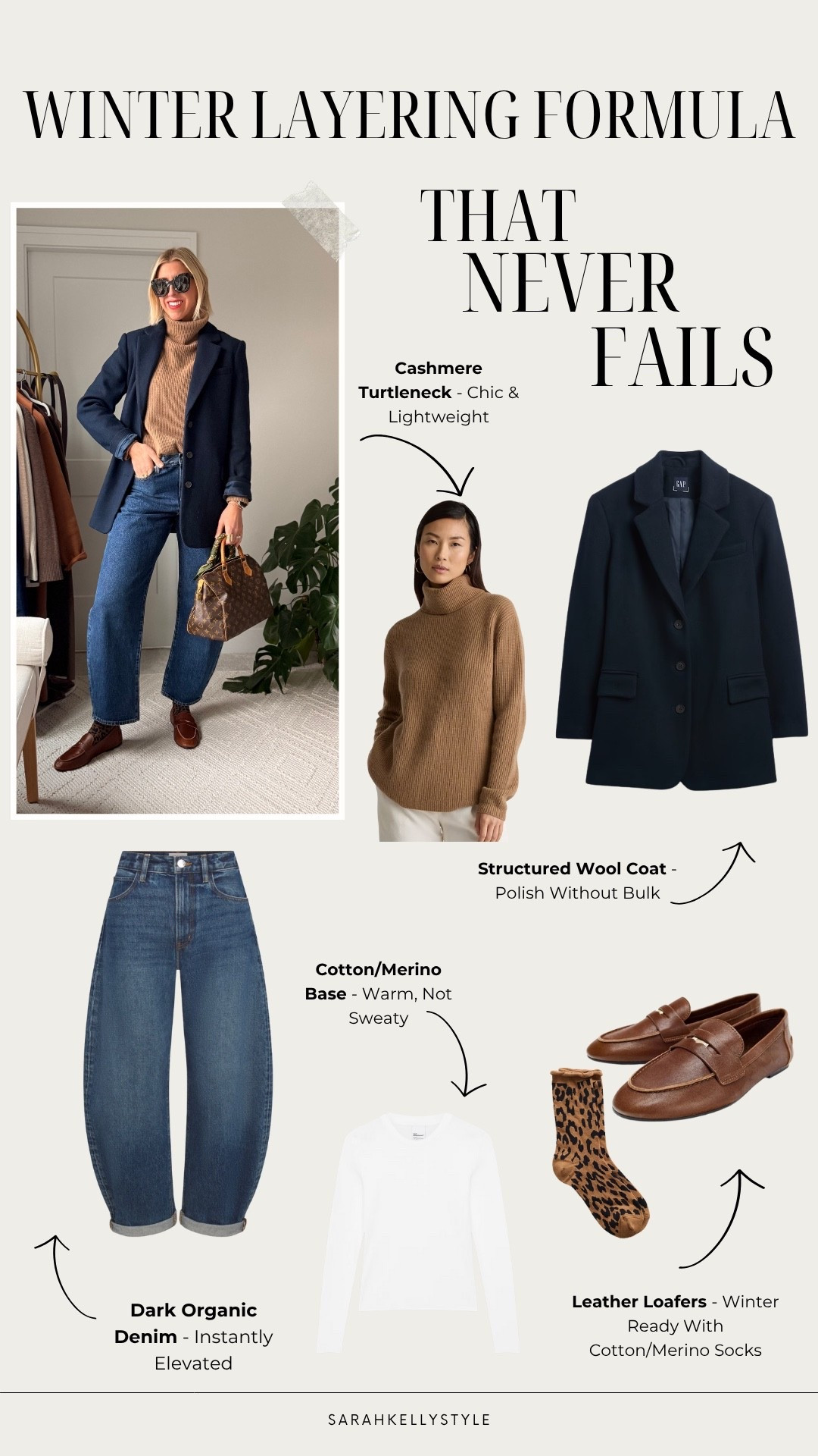 WINTER LAYERING FORMULA

• Cotton/Merino Base — warm, not sweaty
• Cashmere Turtleneck — chic + lightweight
• Dark Organic Denim — instantly elevated
• Leather Loafers — winter-ready with cotton/merino socks
• Structured Wool Coat — polish without bulk


#LTKSeasonal #LTKHoliday #LTKootd