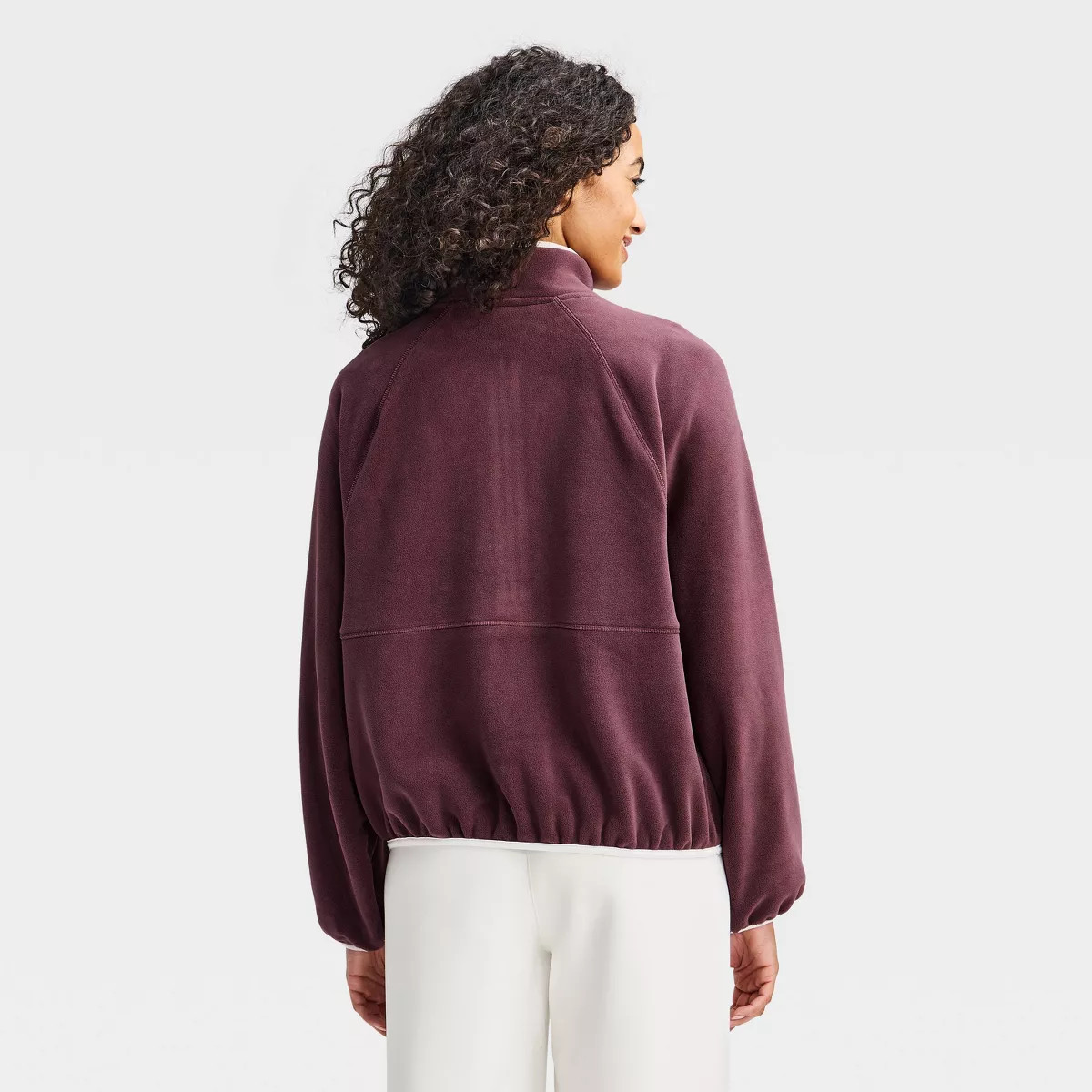 Women's Microfleece 1/2 Zip Pullover Jacket - All In Motion\u2122 Dark Mauve S | Target