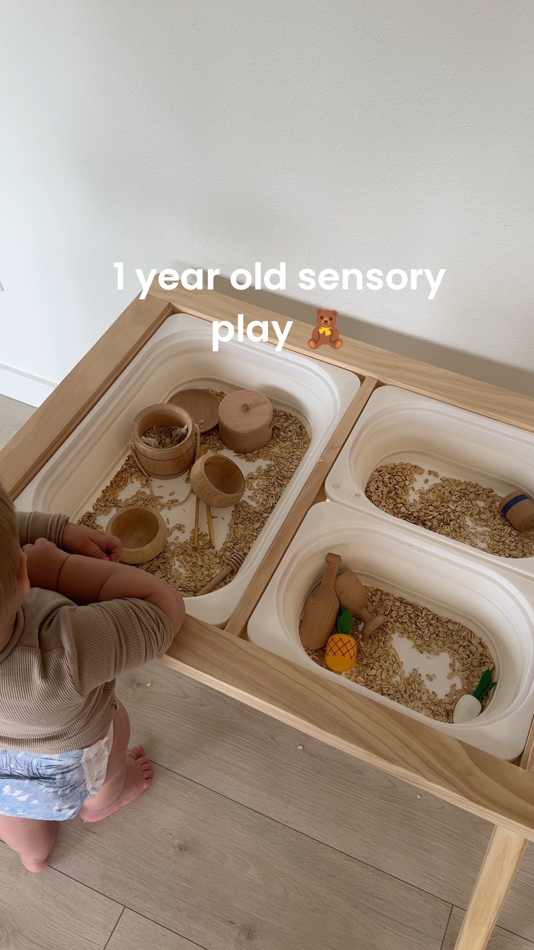 1 year old sensory play 🧸🫶🏼 just add oatmeal or rice. My son love this! 

#LTKGiftGuide #LTKBaby #LTKKids