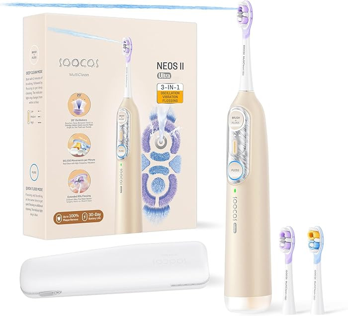 Soocas NEOS II Ultra – Electric Toothbrush with Water Flosser Combo, 3-in-1: Flosses, Vibrates ... | Amazon (US)