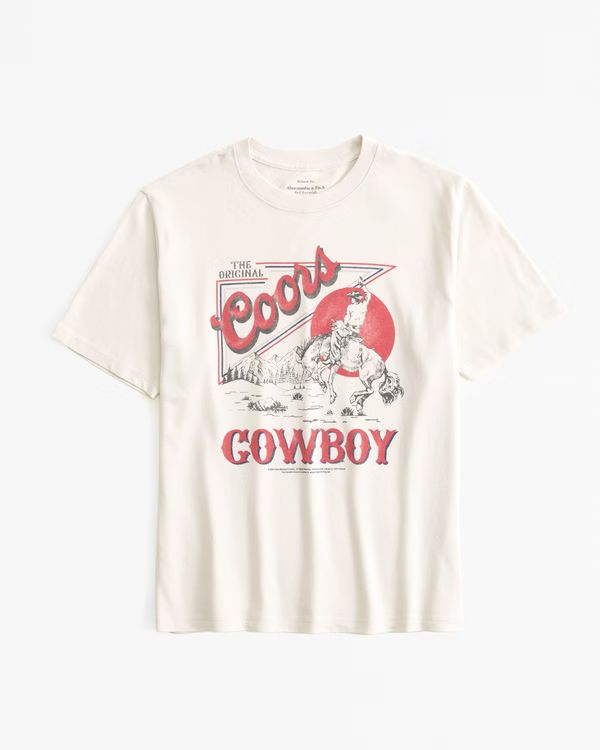 Women's Short-Sleeve Coors Light Graphic Relaxed Tee | Women's Tops | Abercrombie.com | Abercrombie & Fitch (US)