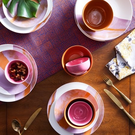 Vintage Marble 16 Piece Dinnerware Set, Palm Springs Pink by Drew Barrymore Flower Home | Walmart (US)