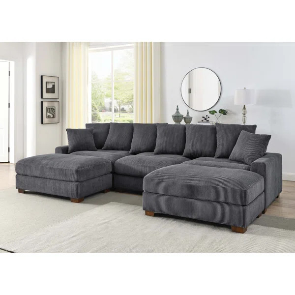Ashira 126.5" Wide Reversible Modular Corner Sectional with Ottoman | Wayfair North America