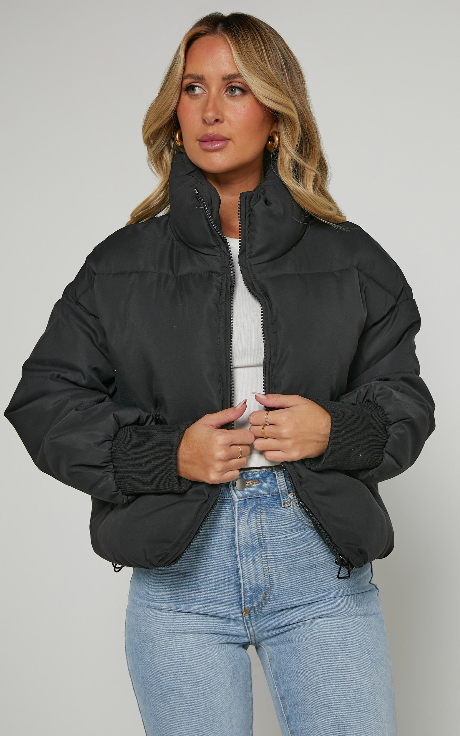 Windsor Jacket - Puffer Jacket in Black | Showpo (US, UK & Europe)