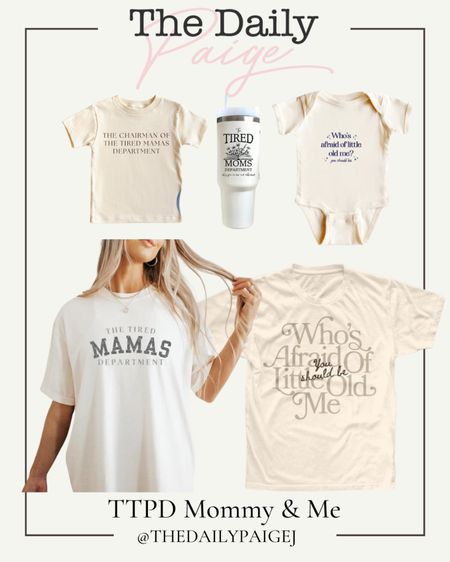 All the mamas part of the tired mamas department, you’re Taylor swift matching mommy and me shirts are here! I love these shirts for swifties and their littles. I love the matching who’s afraid of little old me shirts. This would be a great present for a new mom who is just entering the tired mom’s department. This also great tour outfit for a mama who is joining you at the eras tour!

The tortured poets department, mama swifties, the tired mamas department, gifts for mom, Taylor swift eras tour 

#LTKFindsUnder100 #LTKFestival #LTKFindsUnder50