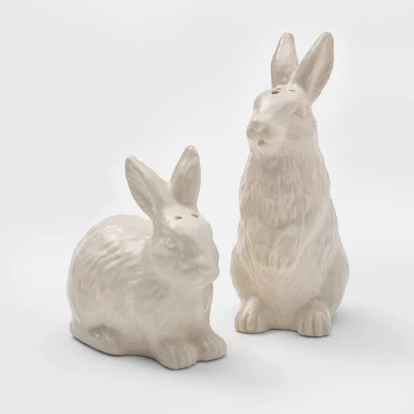 2pc Stoneware Bunny Salt and Pepper Shaker Set White - Threshold™ | Target