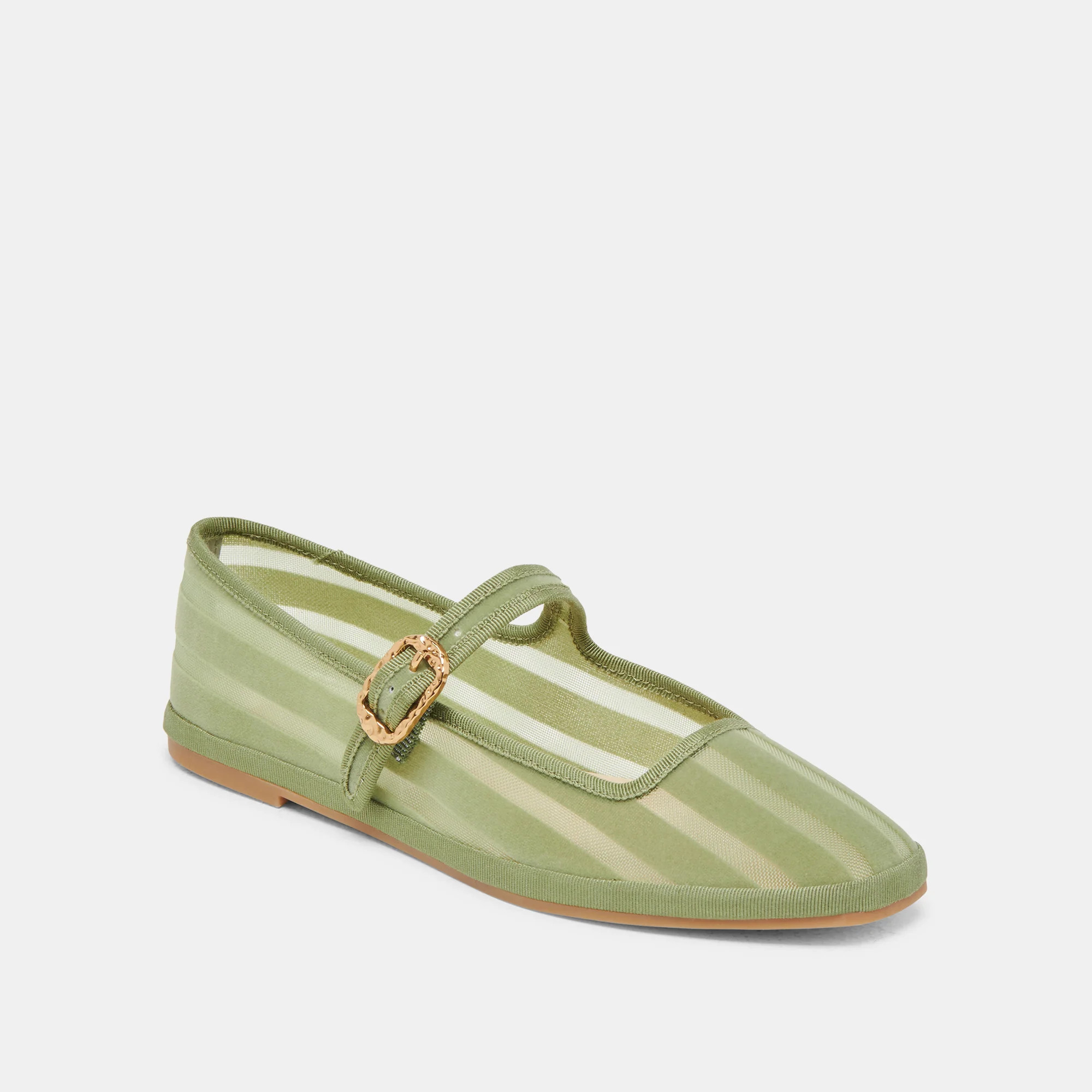 TAMEKA BALLET FLATS JADE STRIPE MESH | DolceVita.com