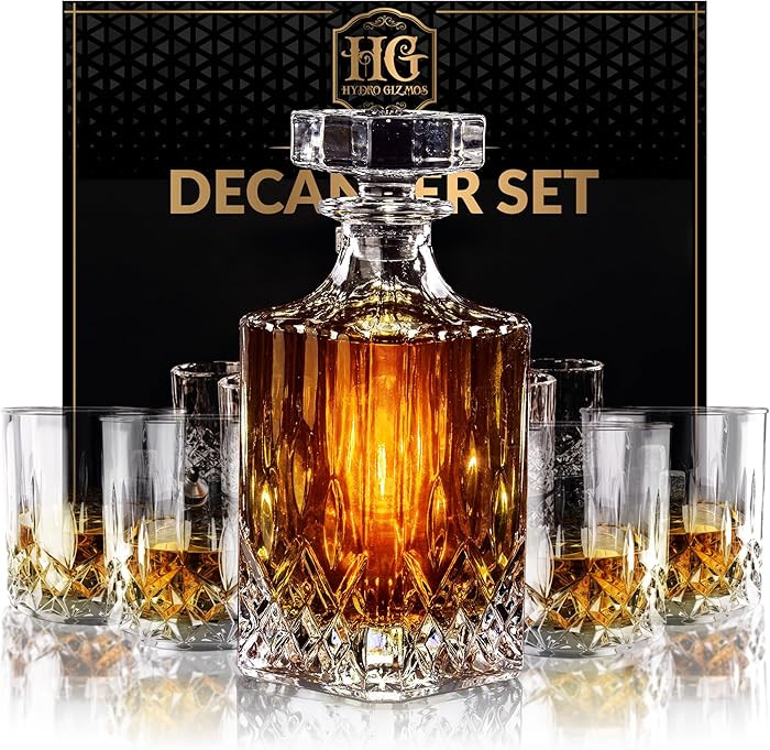 Luxury Gift For Men – Whiskey Decanter Set For Beloved Husband Or Dad Birthday Gift – 4 Whisk... | Amazon (US)