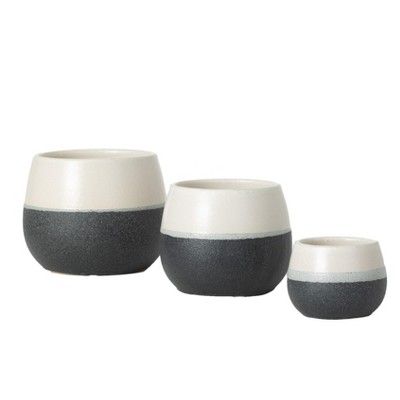Sullivans Set of 3 Small Ceramic Planters 5"H, 4.5"H, & 3"H Multicolored | Target