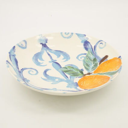 Multicolour Ceramic Orange Pattern Shallow Bowl 33x33cm | TK Maxx