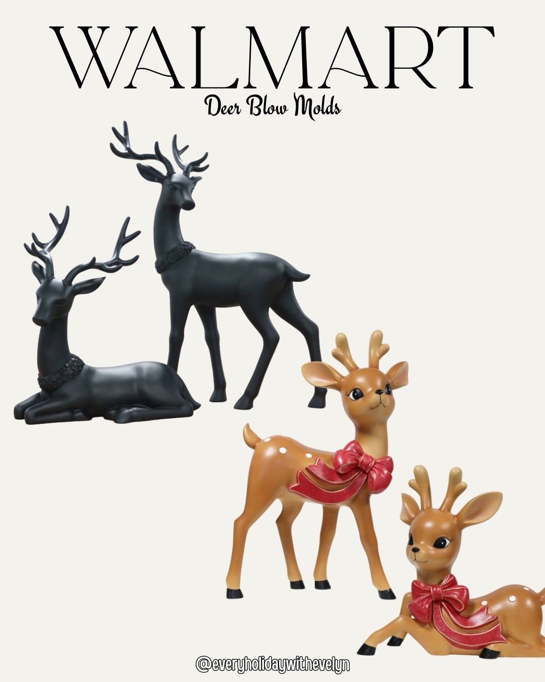 Walmarts VIRAL black deer blow molds are back in stock, along with a super cute vintage Christmas deer!  #christmasdecor #walmartchristmasdecor

#LTKHome
