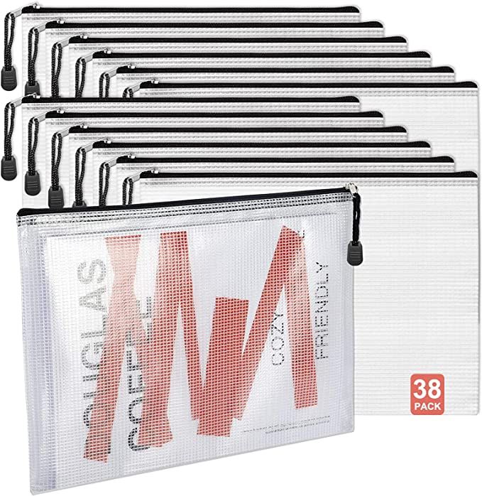 LABUK 38pcs Mesh Zipper Pouch, Plastic Puzzle Bags for Board Game Storage Organizing, Letter Size... | Amazon (US)