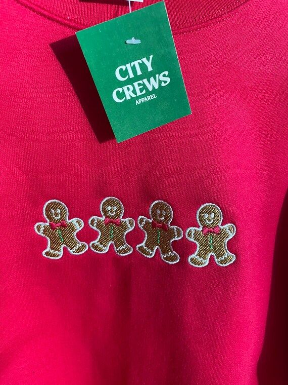 Christmas Sweatshirt, Gingerbread Embroidered Crewneck, Christmas Crewneck, Christmas sweater, Gi... | Etsy (US)