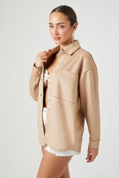 Oversized Faux Suede Shacket | Forever 21