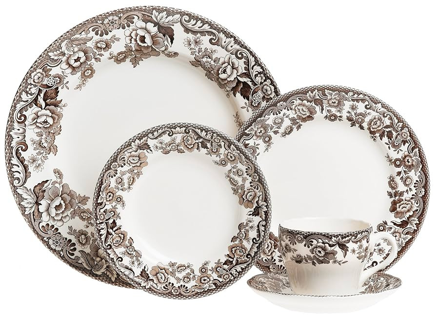 Spode Delamere 5 Piece Place Setting | Set Includes 1 Dinner Plate, Salad Plate, Bread and Butter... | Amazon (US)