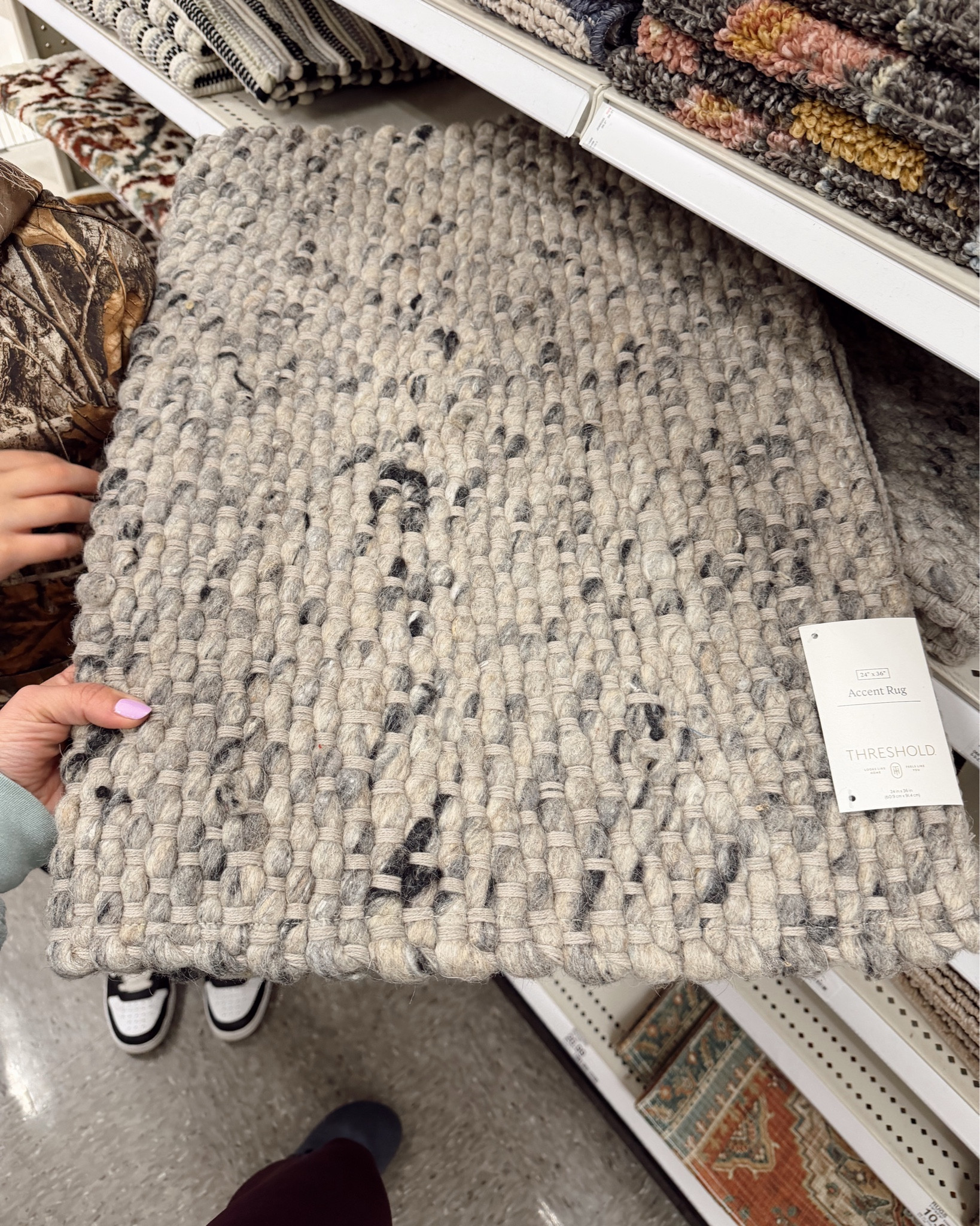 Wool rug obsession. Looks so much better in person than it does online. Own the runner & love. This accent size is perfect for any door or vanity. Linking a few more fave wool style rugs. 

#LTKdayinmylife #LTKU #LTKHome