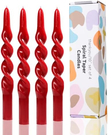 LPUSA Handmade Spiral Taper Candles Shiny Twisted White Candle Conical Stick Candles for Holiday ... | Amazon (US)