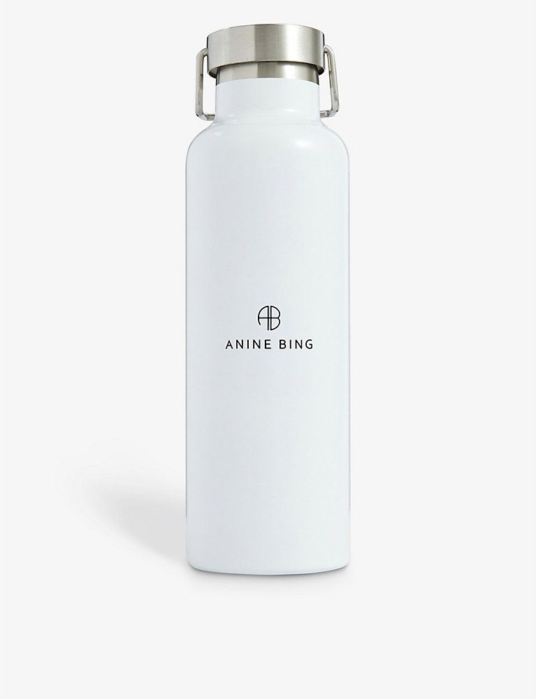 ANINE BING Pia logo-print stainless steel water bottle | Selfridges