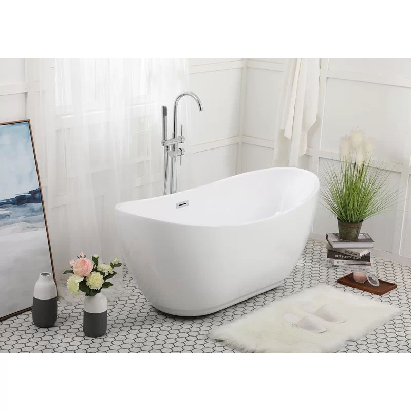 Diederich 62" x 28" Freestanding Soaking Bathtub | Wayfair North America
