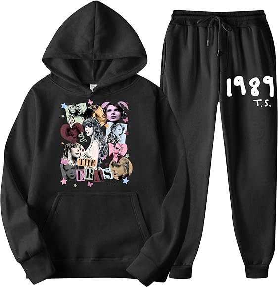 Womens Oversized Hooded Tracksuit Unisex Two-Piece Fall Winter Outfits 1989 Hoodie Sweatshirt+Swe... | Amazon (US)