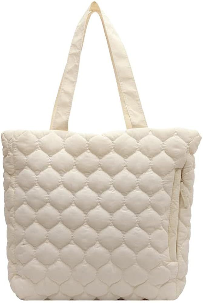 Quilted Tote Bag for Women Puffer Handbag Lightweight Quilted Padding Shoulder Bag Nylon Padded Cros | Amazon (US)