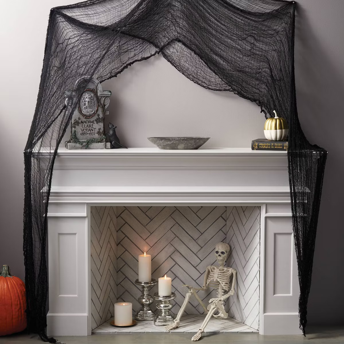 36' Jumbo Eerie Fabric Black Halloween Decorative Prop - Hyde & EEK! Boutique™ | Target