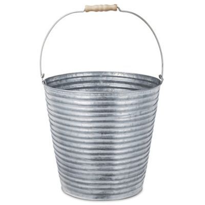 A&B Home Metal Planter Bucket in Silver | Bed Bath & Beyond