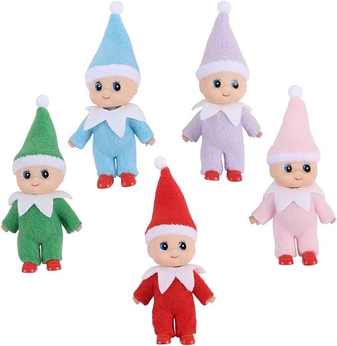 Yoodelife Colorful Costume Vinyl Face Plush Dolls Elf for Christmas Holiday New Year Decoration G... | Amazon (US)