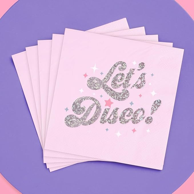 xo, Fetti Let's Disco Napkins - 3-ply, 25 pcs | Bachelorette Party Decorations, Last Disco Bach, ... | Amazon (US)