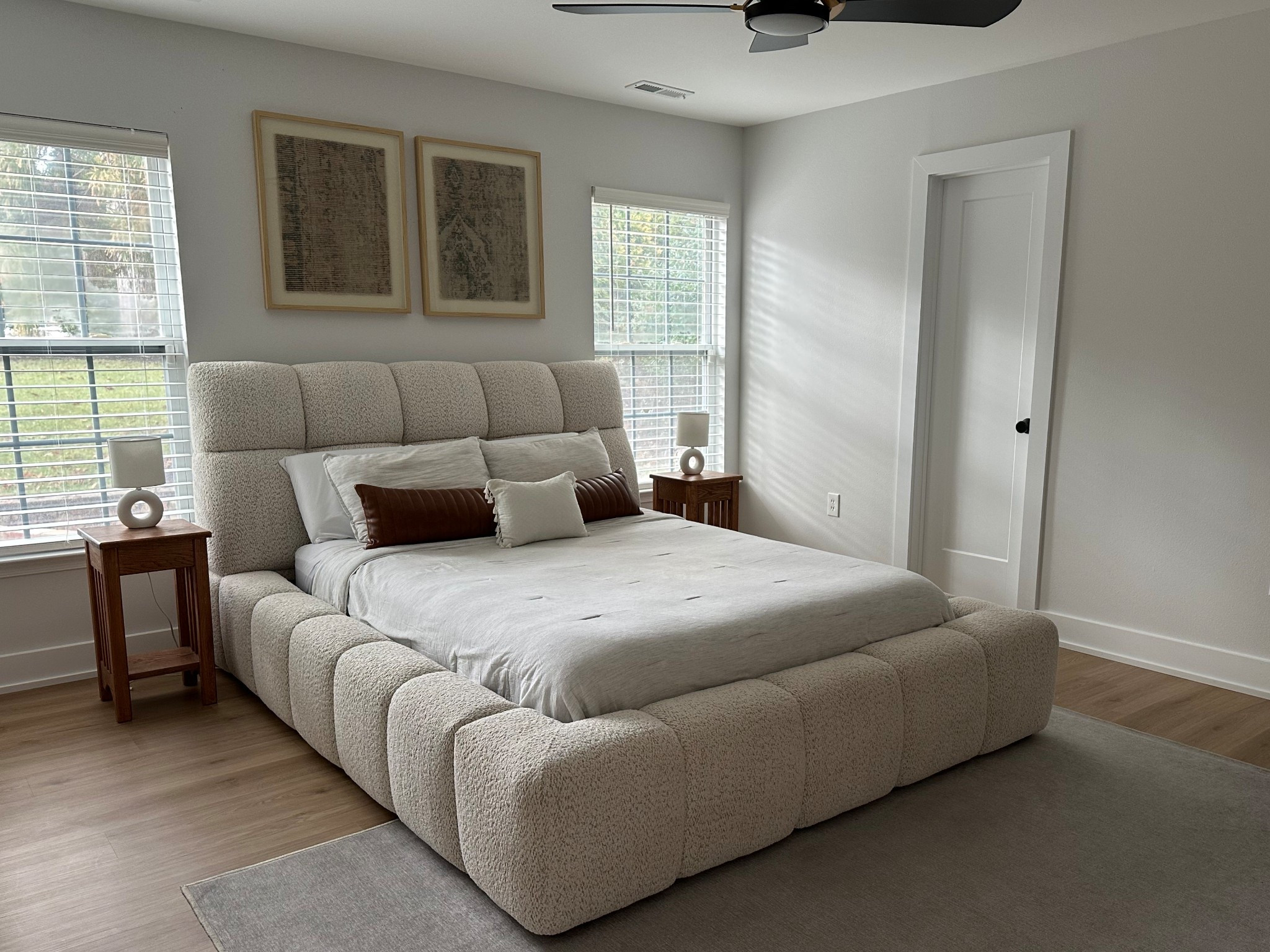 Need new nightstands still but bedroom decor linked!

AllModern Escape Fluffy River Rock King Upholstered Panel Bed 

Target Space dyed grey linen cotton queen comforter set 

Ruggable solid gray 6x9 rug 

Target Threshold textured fabric framed wall art set 

Aspen 52 in. Dimmable LED Indoor/Outdoor Black Smart Ceiling Fan with Light and Remote, Works with Alexa/Google Home

Linked the dresser and nightstands I’ll be getting to complete the space!

#LTKStyleTip #LTKHome #LTKSaleAlert