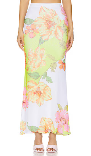 Cara Skirt in Color Block Floral | Revolve Clothing (Global)