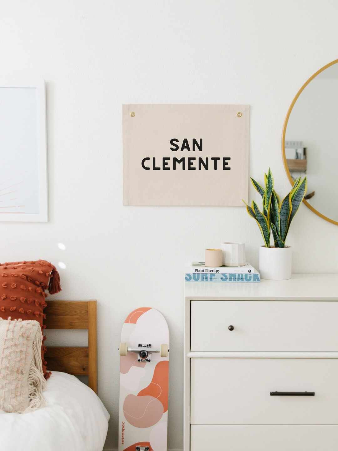 Custom Beach City Wall Flag, San Clemente Wall Flag, Boho Surf Canvas Wall Flag, Surf Decor, Beac... | Etsy (US)