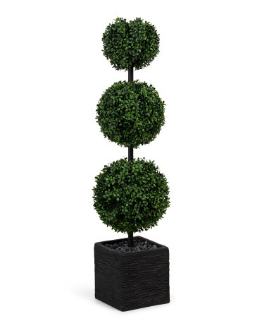 40in Uv Resistant Outdoor Faux Topiary In Pot | TJ Maxx