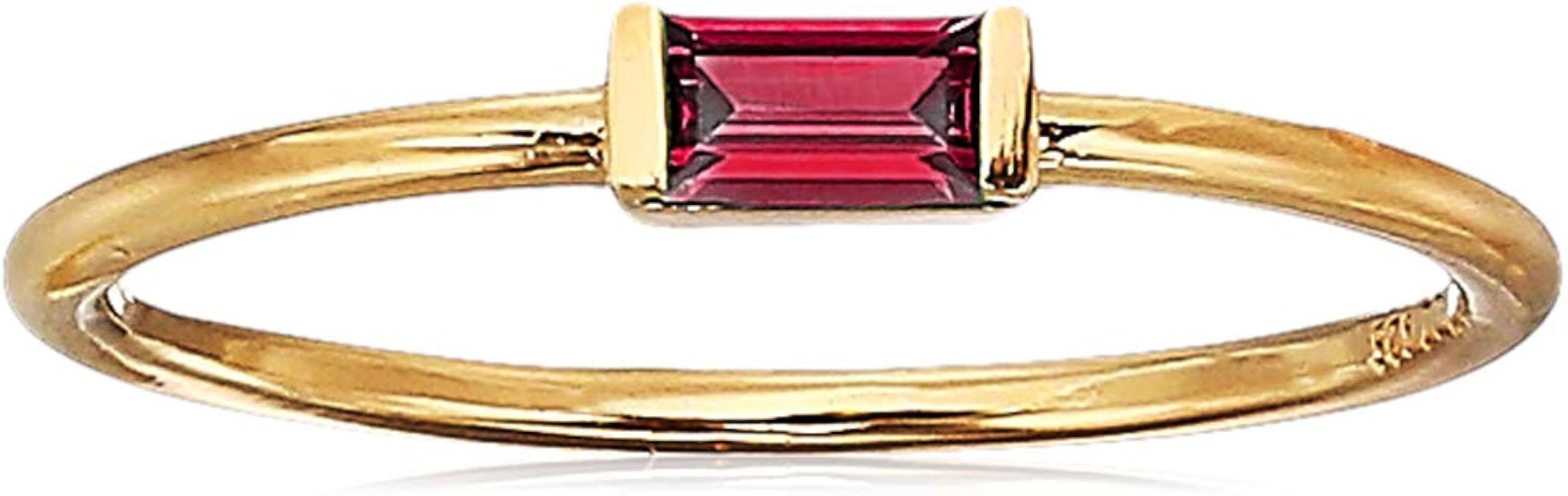 Amazon Essentials 18K Yellow Gold Plated Sterling Silver Cubic Zirconia Fashion Stackable Ring | Amazon (US)