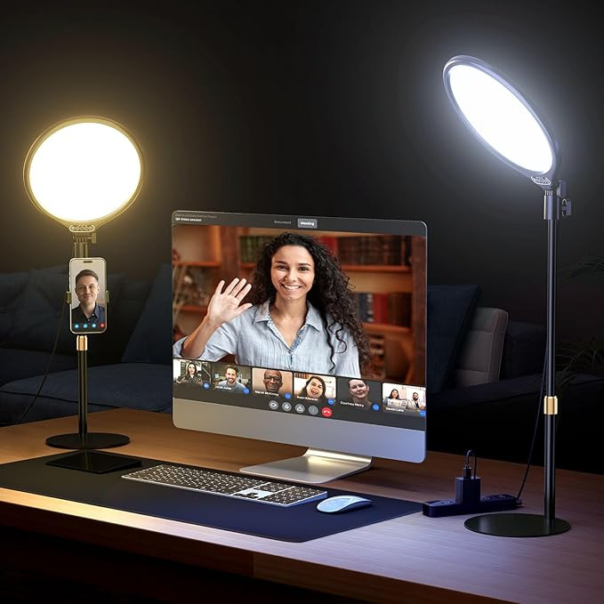 Ring Light with Stand for Zoom Meetings, 360° Rotate 10.5" Zoom Lighting for Computer Video Conf... | Amazon (US)