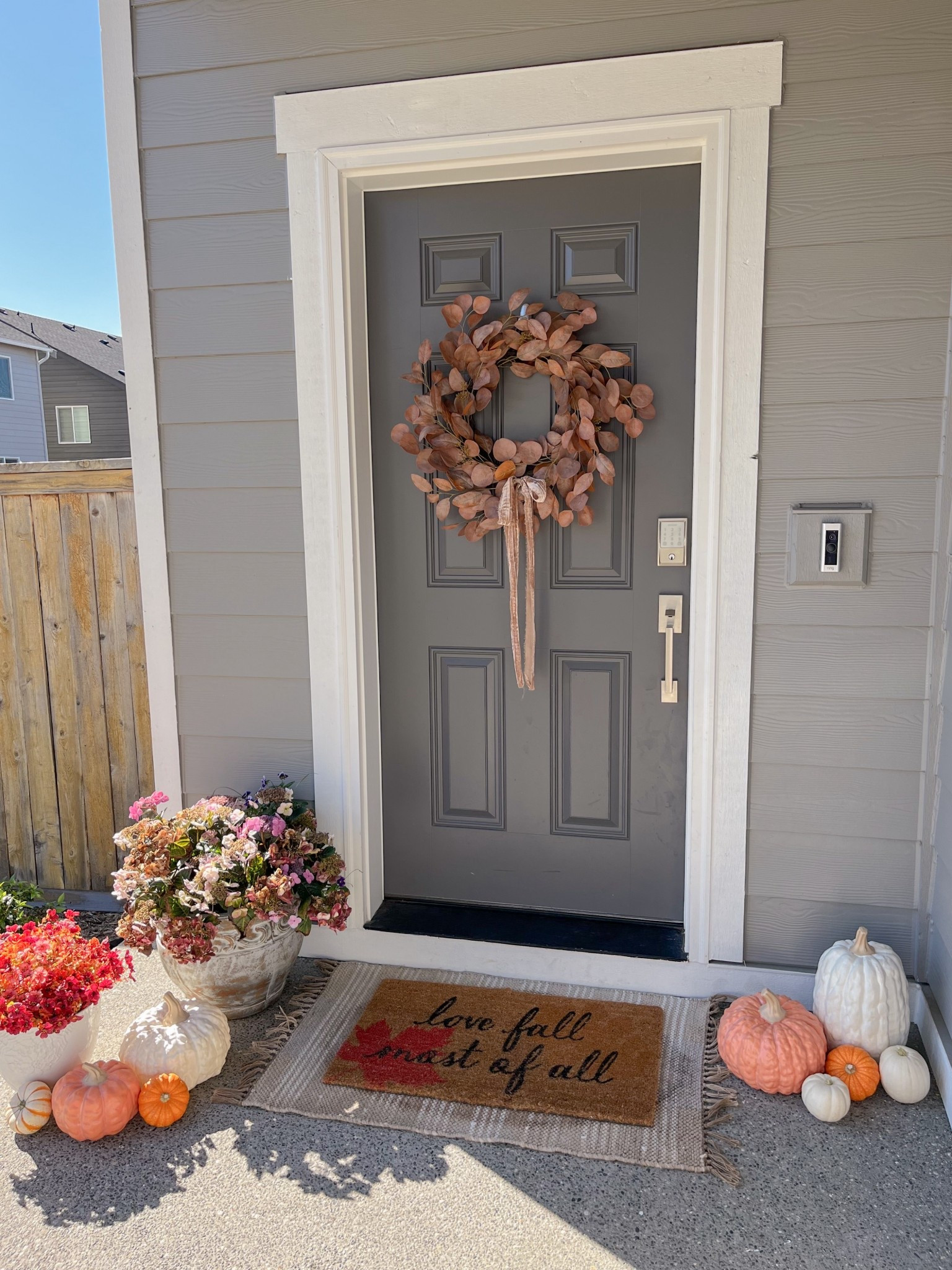 fall front porch makeover 🍁✨
i refreshed my porch for fall using a mix of new and reused decor: a velvet-ribbon wreath, faux florals, reusable pumpkins from target, and a few real mini pumpkins from costco ($5 for the bag!). Quick, simple, and budget-friendly. perfect inspiration for creating a cozy, seasonal outdoor space without overcommitting to plants or decor.

#fallporch #falldecor #cozyhome #homedecor #frontporchdecor #seasonaldecor #budgetfriendlydecor #costcofinds #pumpkindecor #autumnvibes #fauxflowers #cozycorners #porchmakeover #homevibes #fallrefresh



#LTKSeasonal #LTKHome #LTKFindsUnder50