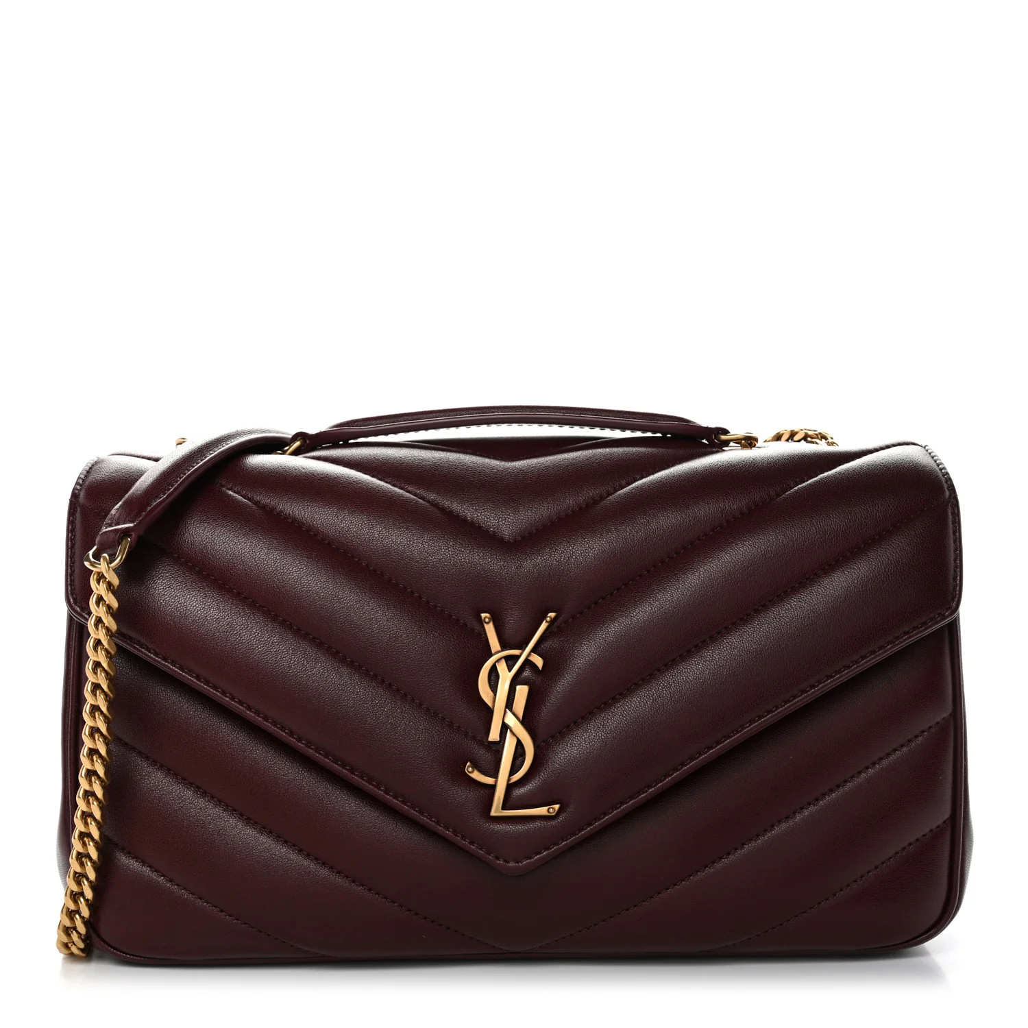 Lambskin Chevron Quilted Medium LouLou Rouge Cabernet | FASHIONPHILE (US)