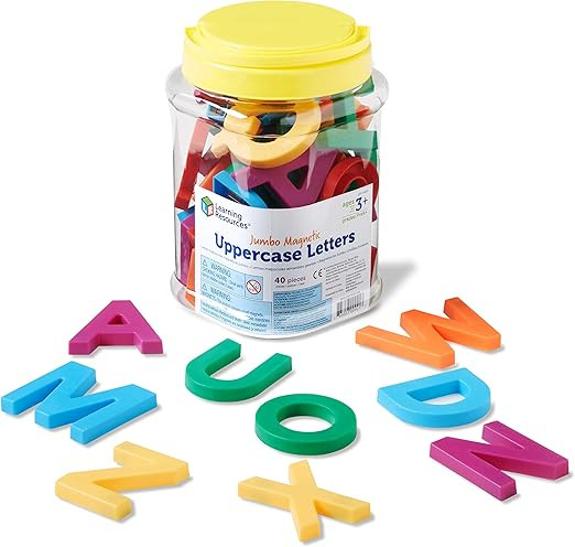 Learning Resources Jumbo Magnetic Uppercase Letters, ABCs, Early Letter Recognition, 40-Pieces, L... | Amazon (US)